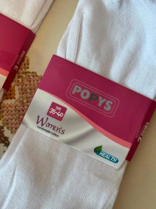 Pack 6 pares calcetines mujer POPHYS blancos