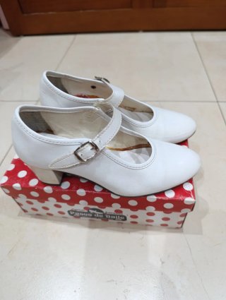 Zapatos Flamenca Niña Blancos Talla 34