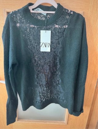 Jersey Zara encaje negro talla M