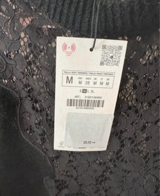 Jersey Zara encaje negro talla M