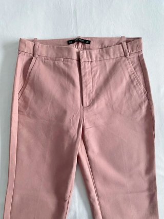Pantalones de vestir recto rosa Zara Talla S