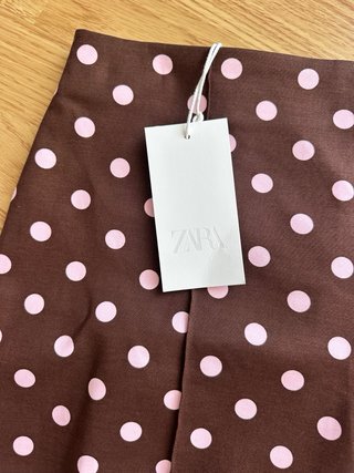 Zara Shorts Lunares Marrón y Rosa