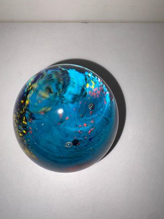 Fermacarte Murano Vetro Pesci Blu Giallo