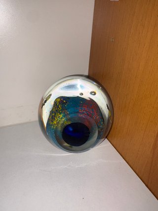 Fermacarte Murano Vetro Pesci Blu Giallo