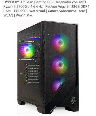 HYPER BYTE PC Ordenador Gaming RGB Negro