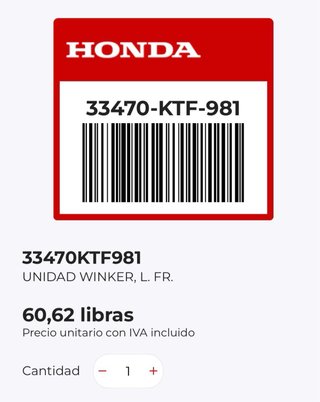 INTERMITENTE DELANTERO IZQ HONDA OEM 33470-KTF-981