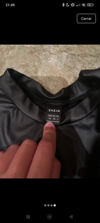 Top cuero negro XS