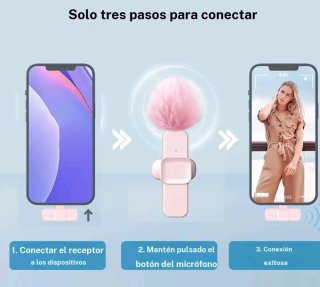 Micrófono inalámbrico rosa fuerte