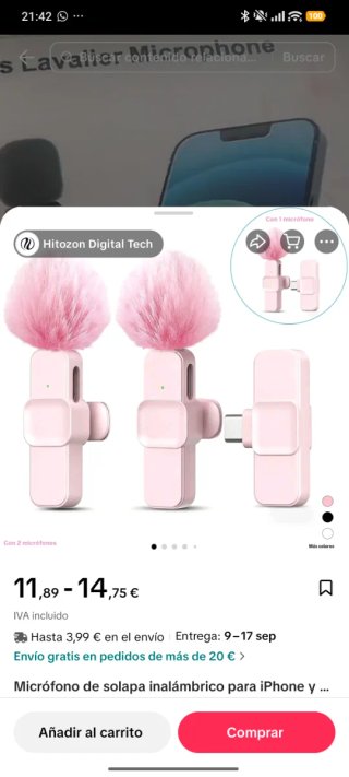 Micrófono inalámbrico rosa fuerte