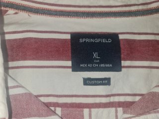 Camisa Springfield Rayas Rojas Talla XL