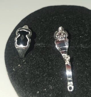 Pendientes Arp Tous Oso Onix Plata