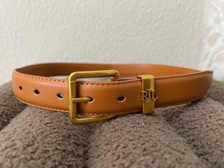 Cinturón Ralph Lauren Camel Hebilla Dorada T.38