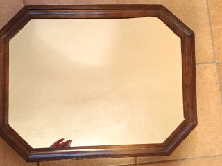 Specchio ottagonale legno Art Decò anni '40
