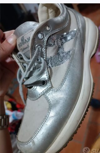 Scarpe Hogan donna beige/argento