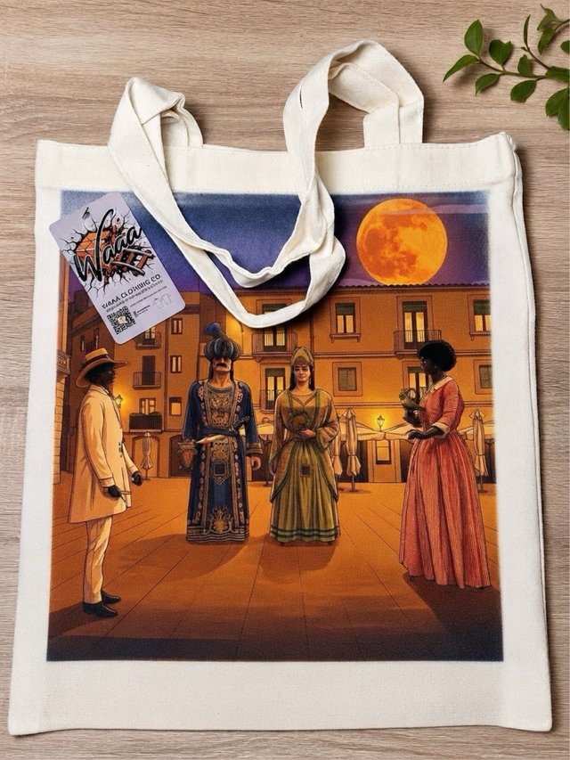 Totebag Waaa Tarragona bajo la Luna