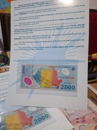 Billete 2000 Lei Rumanía Eclipse Polímero 2000