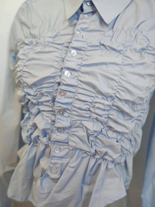 Blusa Zara azul fruncida