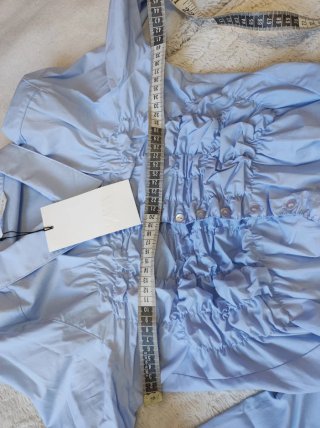Blusa Zara azul fruncida