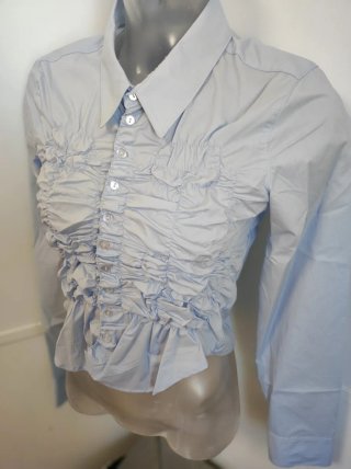 Blusa Zara azul fruncida