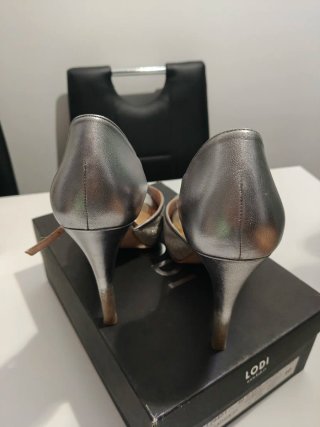 Zapatos LODI fiesta/eventos tacón plateado