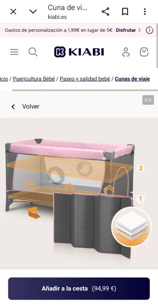 Cuna de viaje rosa Lionelo