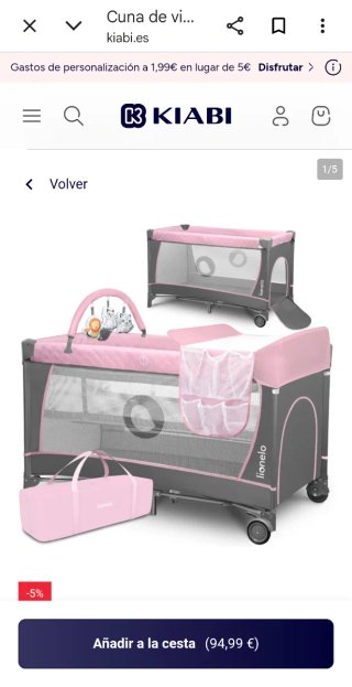 Cuna de viaje rosa Lionelo