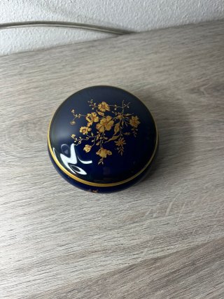 Portagioie Limoges Vintage Blu Oro