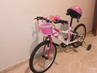 Bicicleta infantil DENBIKE rosa + casco