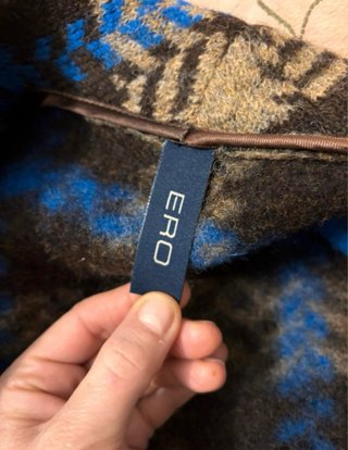Cappotto Etro Lana Mista Fantasia Scozzese Blu