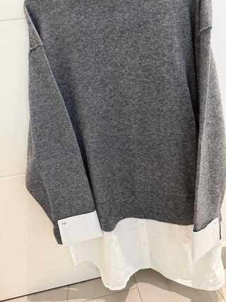 Jersey punto combinado popelín