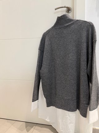 Jersey punto combinado popelín