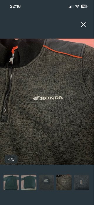 Jersey Honda Técnico Cremallera y Bolsillo