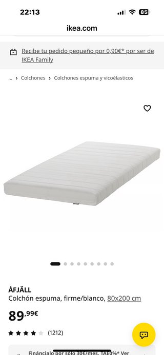 Materassi IKEA ÅFJÄLL 80x200 cm in schiuma compatta