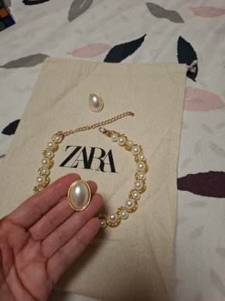 Conjunto Zara Perlas y Oro