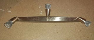Lámpara de techo 3 focos metal y cristal