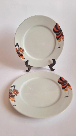 Pareja de platos Porcelana Bohemia Picasso