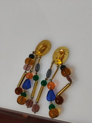 Pendientes largos Face Art - BIMBA Y LOLA