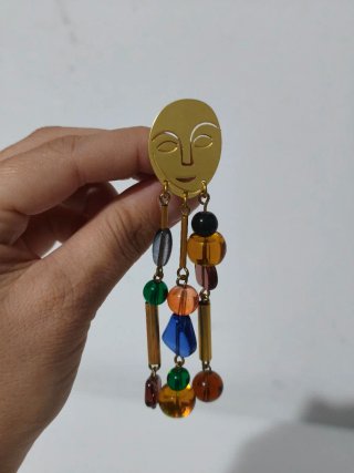 Pendientes largos Face Art - BIMBA Y LOLA