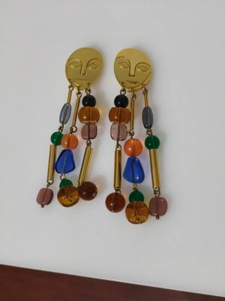 Pendientes largos Face Art - BIMBA Y LOLA