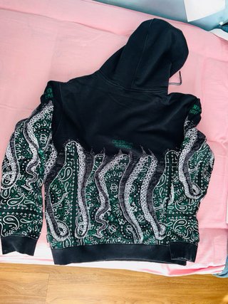 Felpa Octopus Brand con cappuccio e stampa bandana
