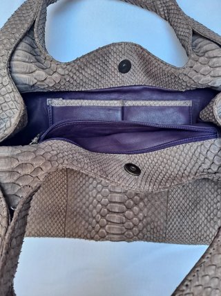 Bolso Tissa Fontaneda Piel Serpiente Marrón