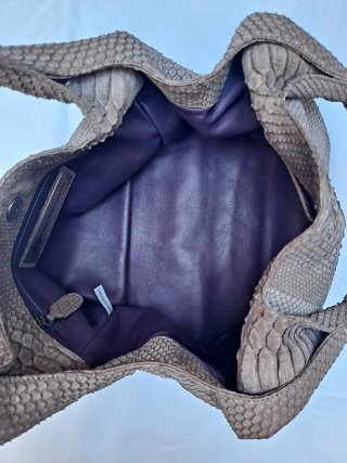 Bolso Tissa Fontaneda Piel Serpiente Marrón