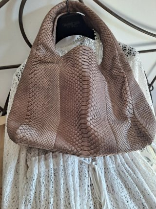 Bolso Tissa Fontaneda Piel Serpiente Marrón
