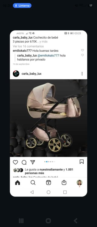 Carrito de bebé rosa
