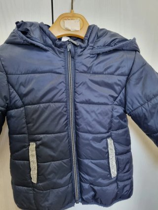 Giacca piumino bambina 24M blu glitter