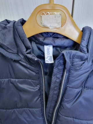 Giacca piumino bambina 24M blu glitter