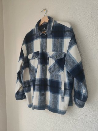 Chaqueta oversize Zara cuadros M
