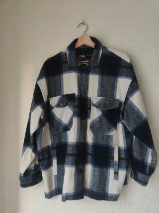 Chaqueta oversize Zara cuadros M
