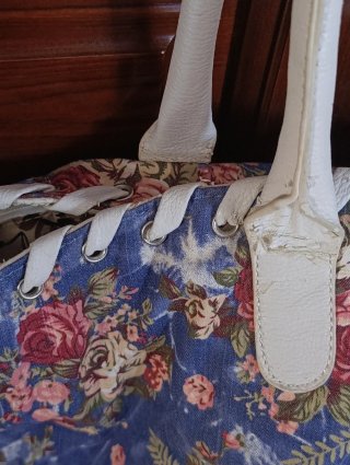 Bolso floral vintage azul