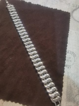 Pulsera plateada eslabones mujer